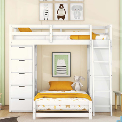 Bunk Bed with LED Light and USB Ports