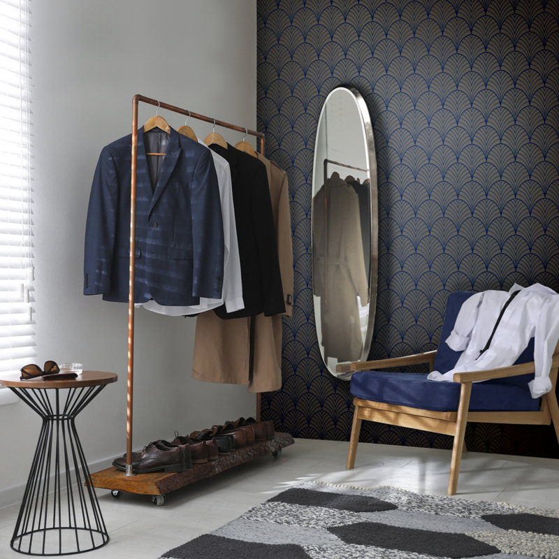 Broxton Engineered Wood Flat Wall Mirror, 136cm H x 36cm W