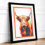 Highland Cattle Gaze Boho - Framed Print-863003649-863003663