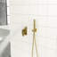 Pomme de douche double dorée - Plafonnier carré de 16 pouces avec fonction de dérivation et débit d'eau réglable