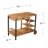 Solid Wood and Metal Weather Resistant Outdoor Bar Cart 