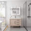 Armoire de rangement pour salle de bain 36 po x 30 po - Miroir à brouillard à DEL, portes doubles, contrôle de luminosité 3000k 6000k, 4 tiroirs et plus, miroir de coiffeuse American Design