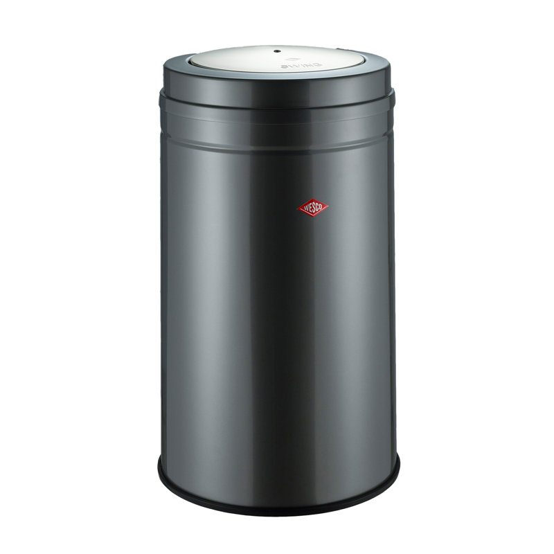 Swing Top Kitchen Trash Can - 120L, Matt Brushed Nickel