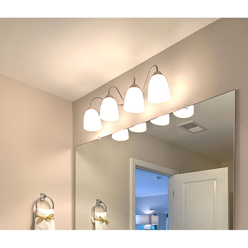Éclairage pour meuble-lavabo 4 lumières Callimont, Nickel satiné