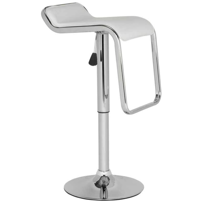 Tabouret de bar rotatif à hauteur ajustable 32,3 po Anyiah, blanc