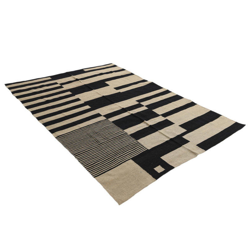 Tapis noir et blanc Ivey