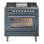 ILVE Professional Plus II 36 Dual Fuel Range, 6 Sealed Burners, Griddle (Blue Grey)