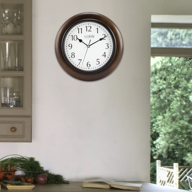 Weddington 10" Wood Quartz Wall Clock