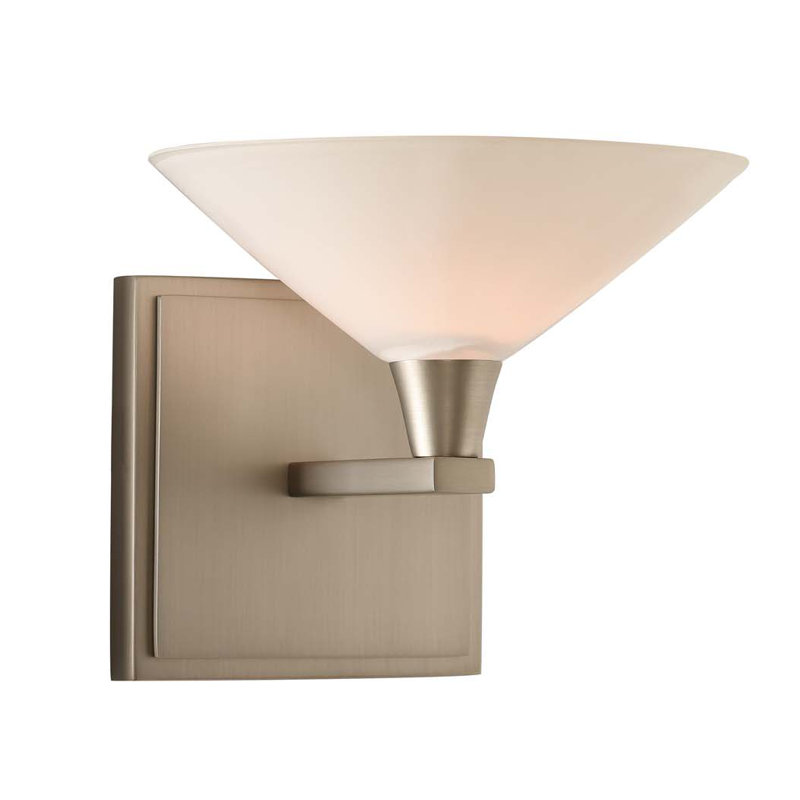 Applique murale de salle de bain Galvaston 1 LT en nickel satiné Kalco, Nickel satiné