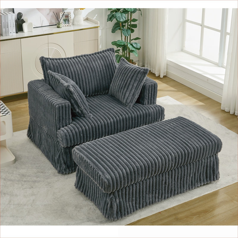 Chaise longue inclinable avec repose-pieds xpiyaer, Dark Grey