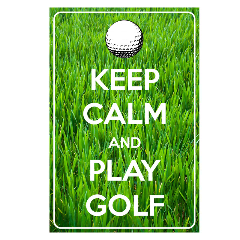 Keep Calm & Play Golf - No Frame Print on Canvas, 101.6 cm H x 66.04 cm W x 1.91 cm D
