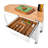 48'' Wide Stainless Steel Kitchen Rolling Cart Island with Solid Wood Top-901285184