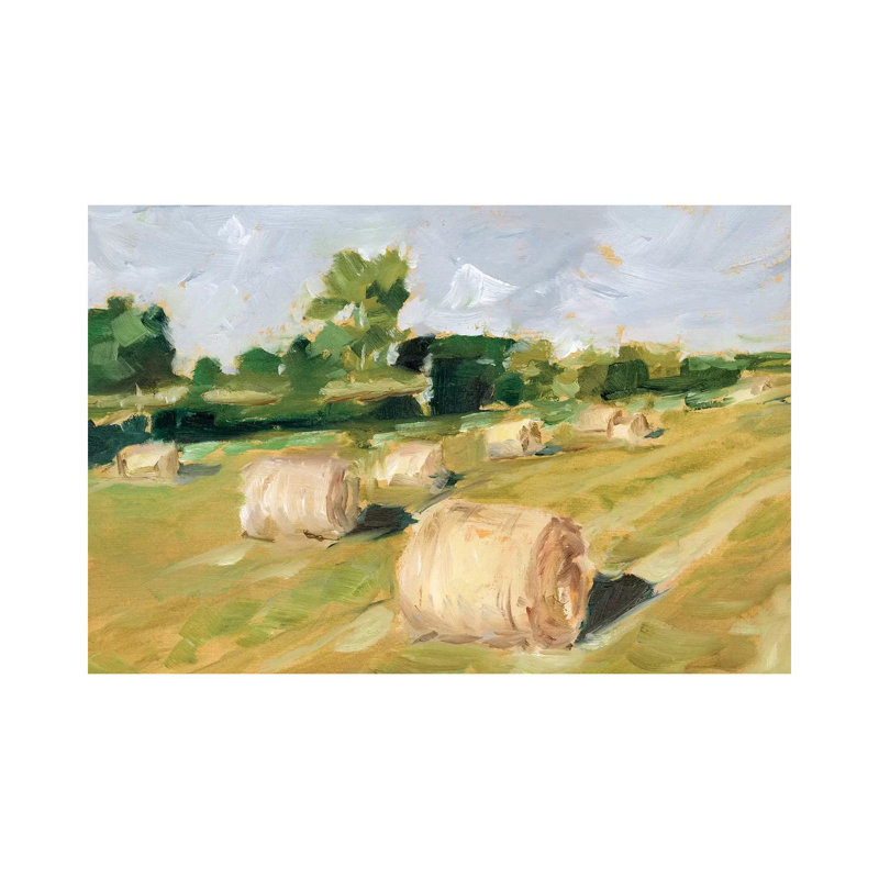 Hay Field II by Ethan Harper - Wrapped Canvas Painting, 20.32 cm H x 30.48 cm W