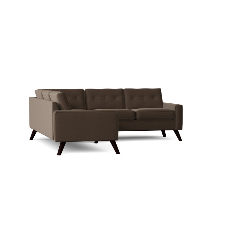 Canapé modulaire de coin en coton 96 po Amber, Accoudoir à gauche (vu de face), Moka Key, Noir