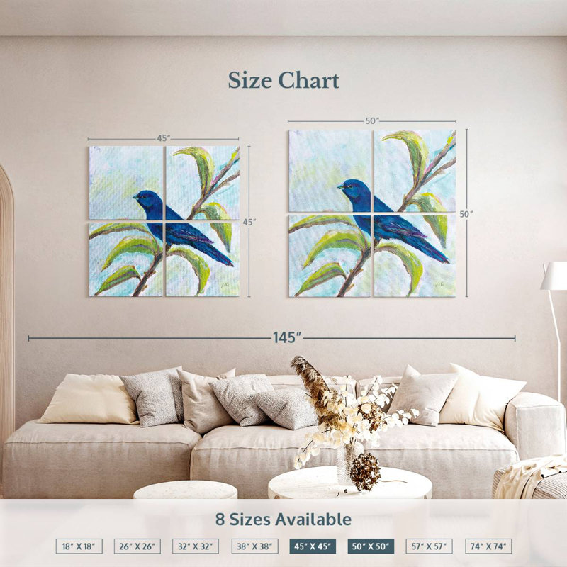Brampt Indigo Bunting, 50" H x 50" W