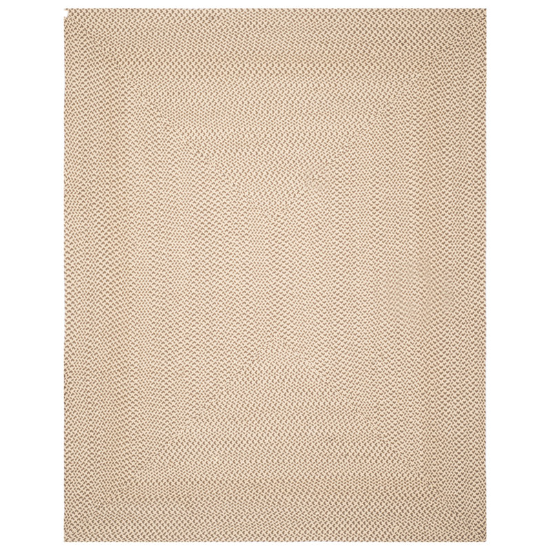 Tapis de couleur unie en coton tissé à la main Garbrand, Rectangle 8 pi x 10 pi