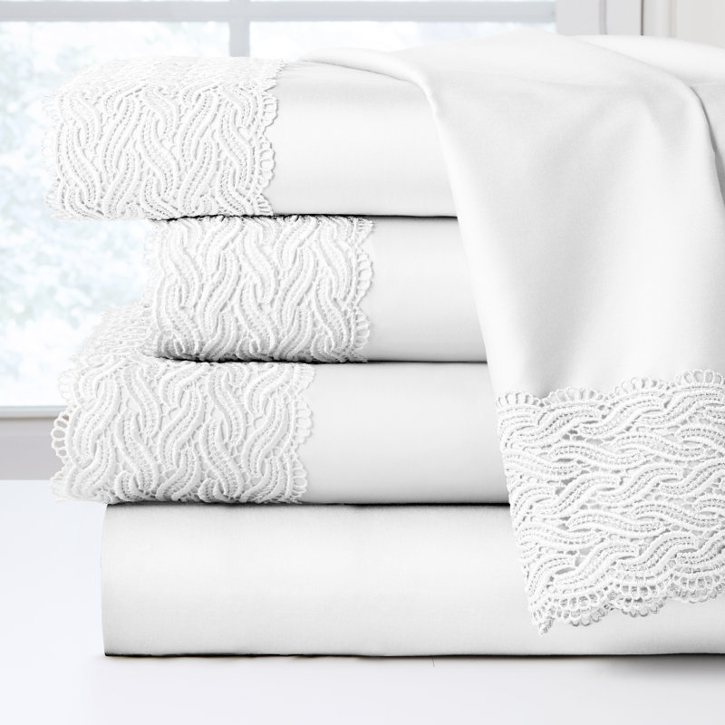 Ensemble de draps 100 % coton 300 fils, Écru, Double