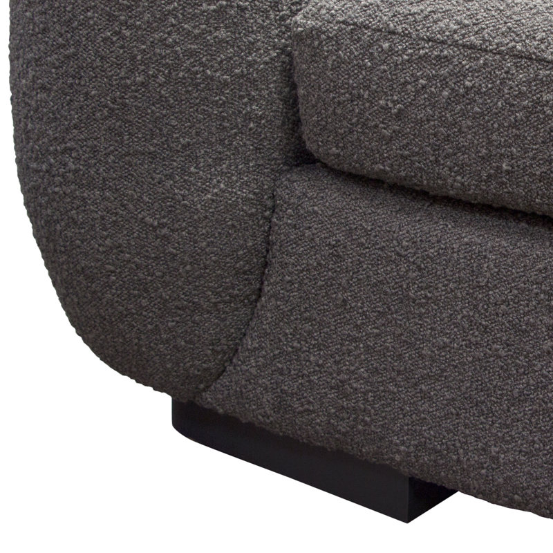 Charcoal Boucle Textured 97'' Track Arm Sofa