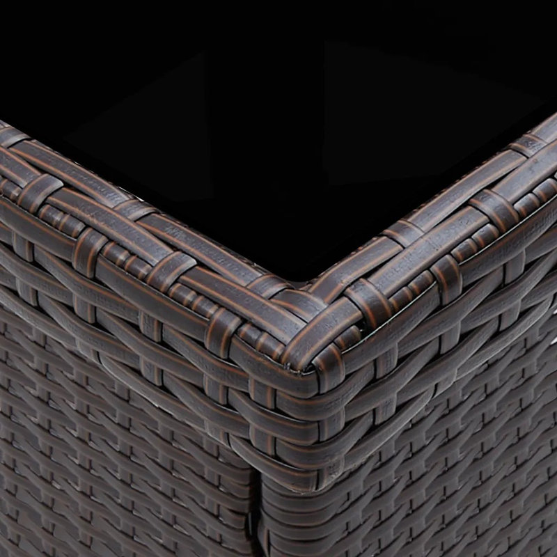 Clorinda Square Wicker Outdoor Dining Table , 80cm cm W 80cm cm D, Dark Brown