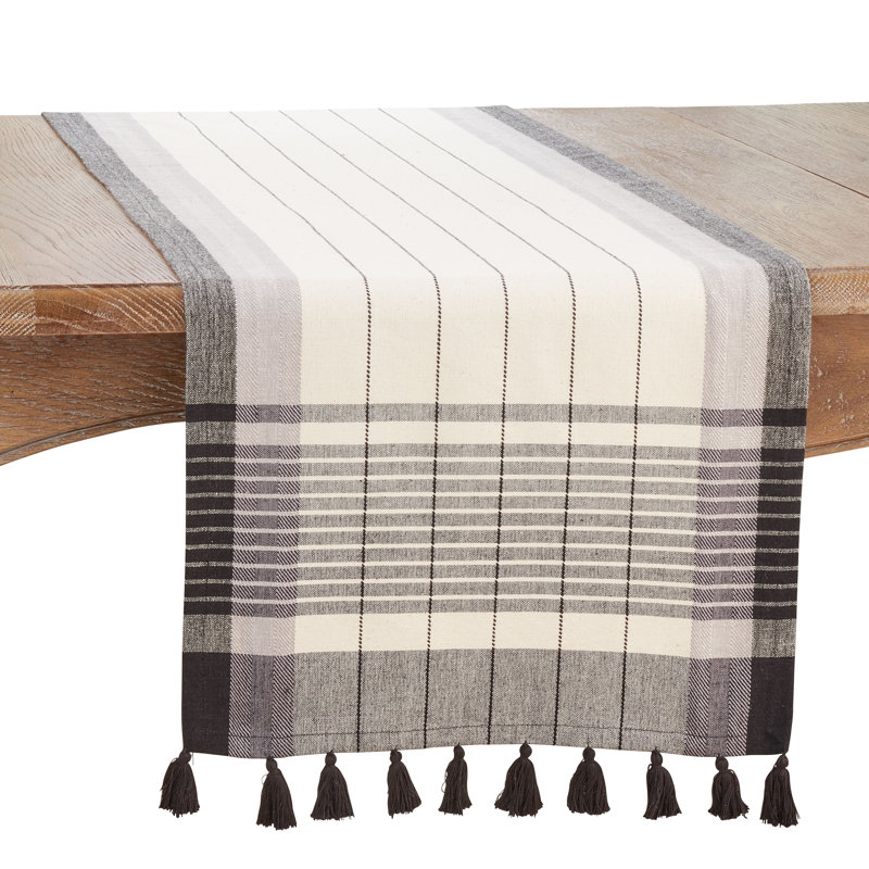 Runner_Tassel Design Striped Table Runner