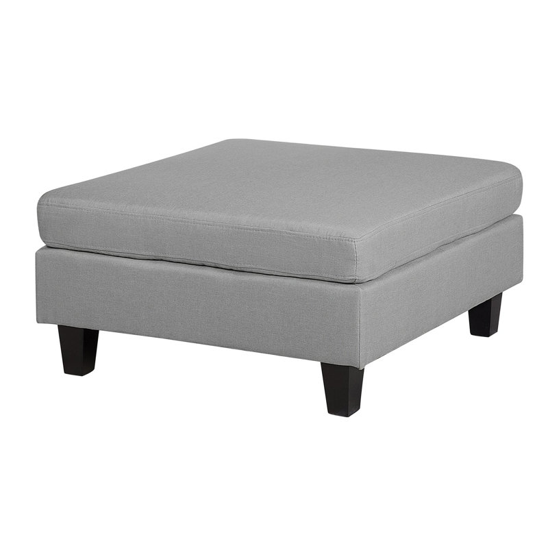 Finley 76cm Wide Square Solid Colour Cocktail Ottoman, Light Grey
