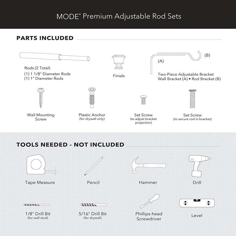 Gold Adjustable Steel Curtain Rod Set with Doorknob Finials
