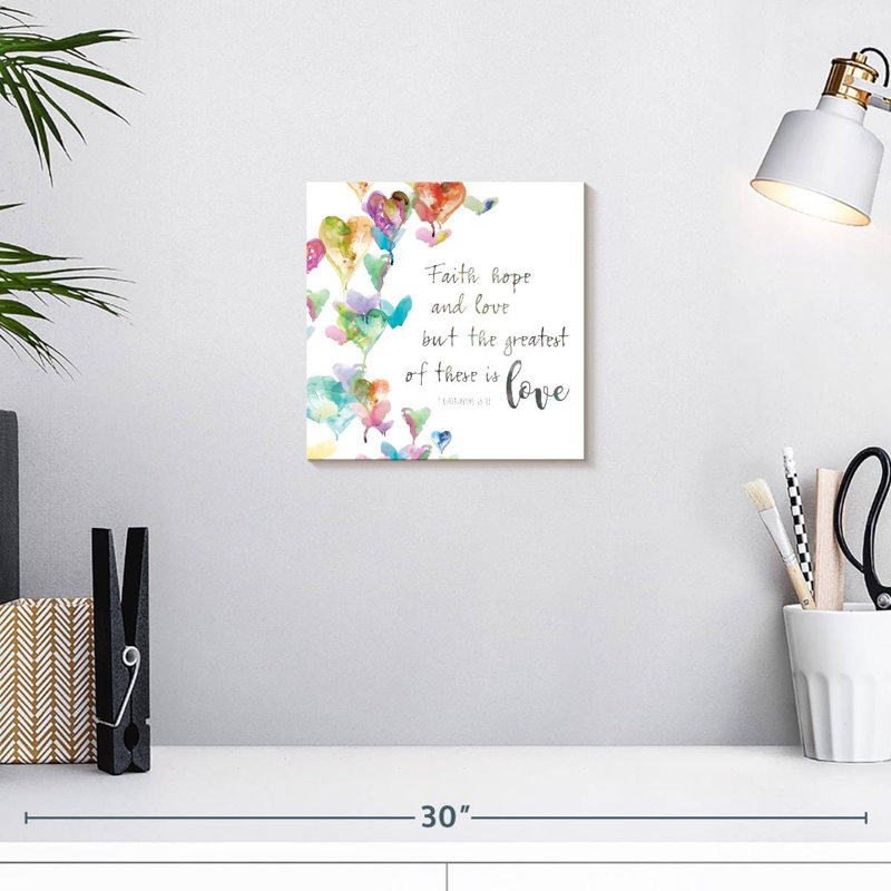 Faith Hope And Love, 10" H x 10" W