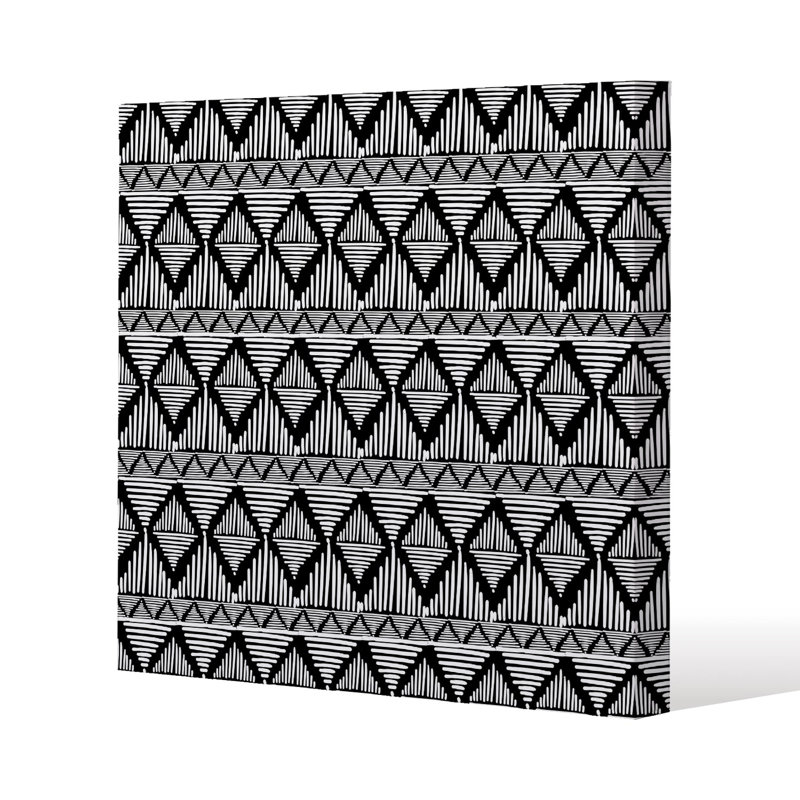 Geometric Line Pattern Slim Style Canvas Print, 20 cm H x 20 cm W