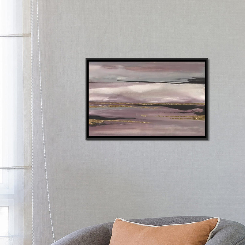 «Gilded Storm III», reproduction d'art sur toile, H 18 po x l 26 po x p 1,5 po, Toile avec cadre noir, Pas de tapis