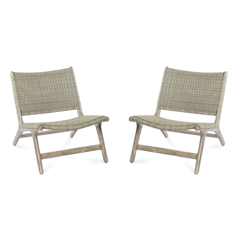 Chaise de patio en teck Almira, Gris, Teck Driftwood