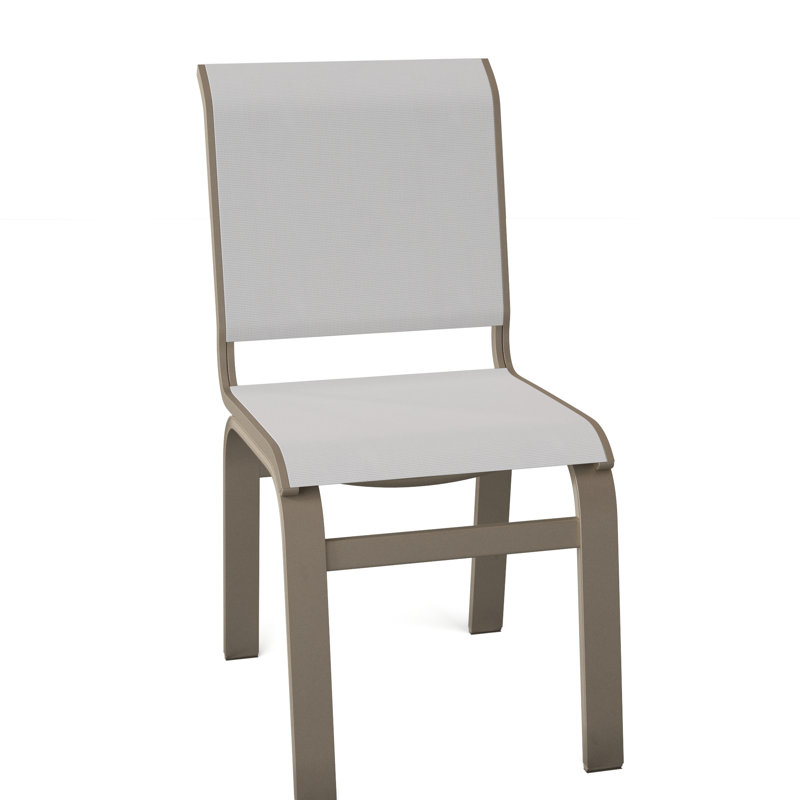 Chaise d'appoint de salle à manger Hiraku, Blanc 6D Sunbrella®, Kona texturé