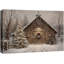 «Winter Snowy Barn Holiday», art du hall d'entrée, impression sur toile encadrée-132863215-132863216