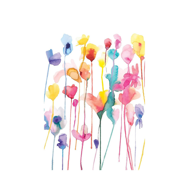 Fleurs sauvages I - minimal - reproduction d'art murale - toile tendue