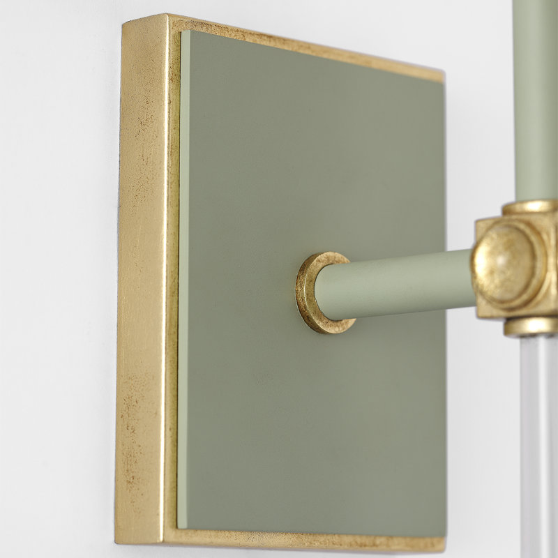 Julie Neill Lucia 21" Cordless Sconce with Linen Shade, Celadon/Crystal