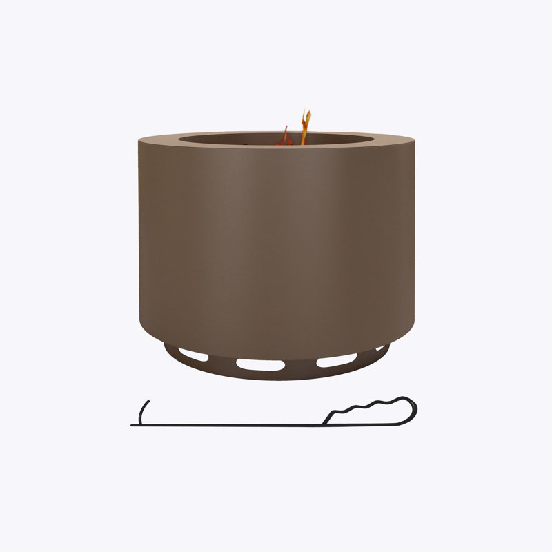 Outsunny Smokeless Fire Pit, 19" Portable Wood Burning Firepit with Poker, Low Smoke Camping Bonfire Stove for Backyard Patio Picnic, Stainless Steel