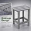 Table d'appoint de patio en PEHD robuste, table de bout d'extérieur en composite résistant aux intempéries pour chaises Adirondack, terrasse, piscine, intérieur / extérieur, gris, ovale-130833098