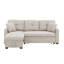 Canapé modulaire 76,5 po en mélange de lin avec lit escamotable et rangement pour chaise longue-210096673