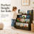  4-Tier Scalloped Kids Bookshelf, Toddler Montessori Book Shelf Organizer for Nursery, Playroom & Classroom-2107967327