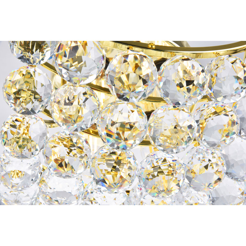 Plafonnier semi-encastré géométrique unique à 4 lumières de 10 po Hatton, Or, Coupe royale