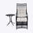 3 Pieces Wicker Outdoor Patio Furniture Set With Lounge Chair, Balcony Chairs Table Set With Cushions, Ottoman, Patio Conversation Sets For Garden ,Deck,And Porch, Black & Beige-123952887