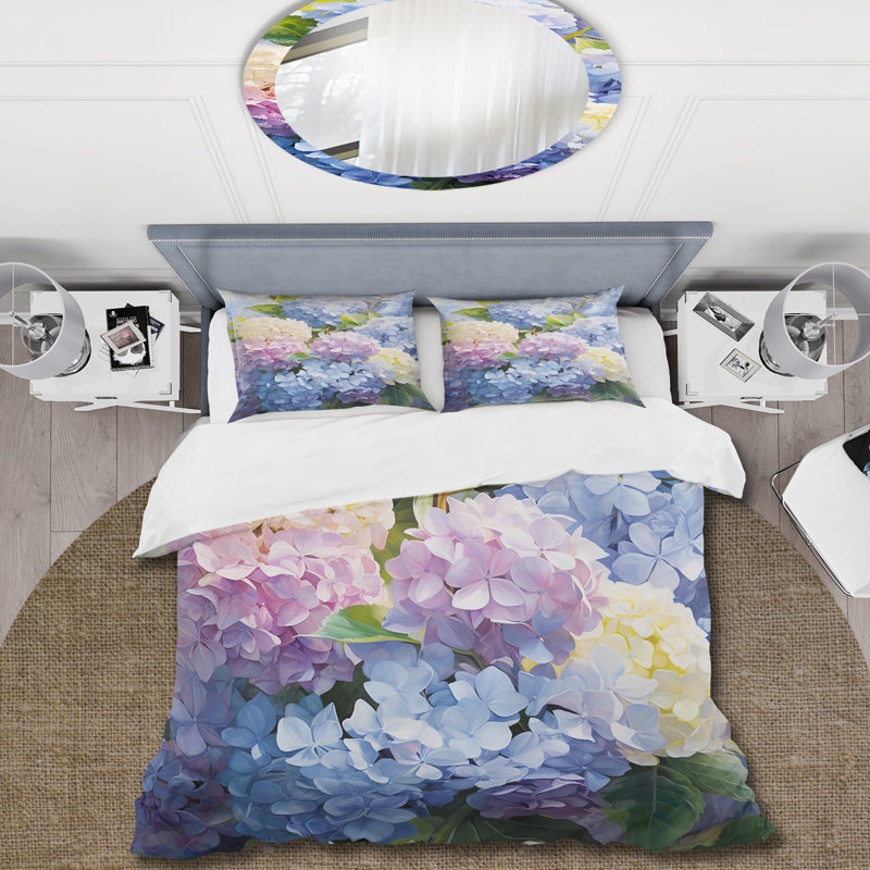 Ensemble de housse de couette bleu et mauve, Housse de couette très grand et 2 très grandes t
