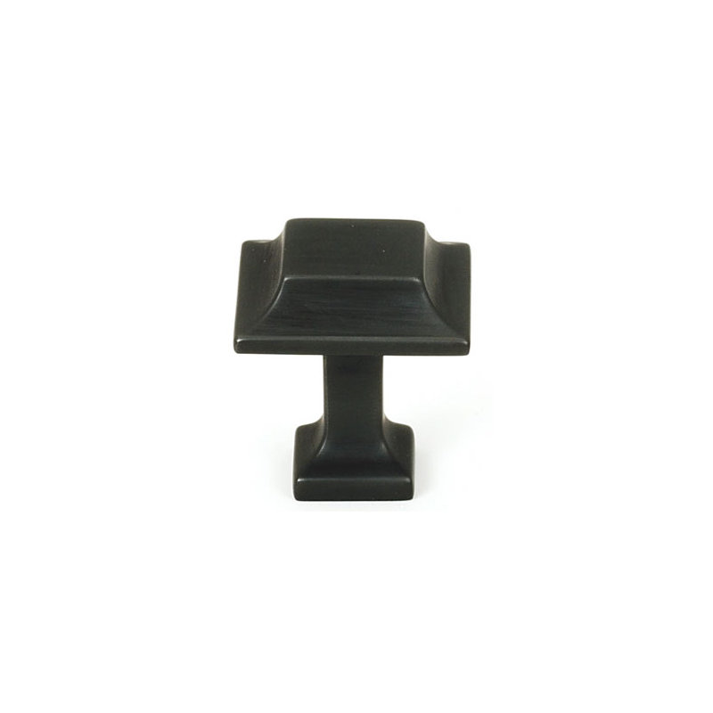 Millenium Square Knob, 1" H x 1" W x 1" D, Matte Black