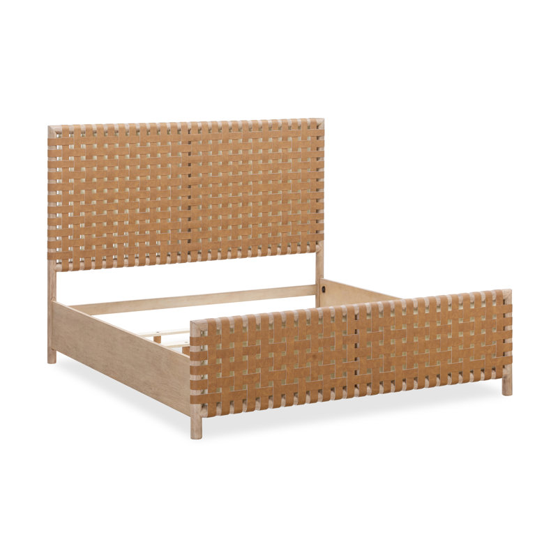 Colleen Leather Bed, Queen, Granola