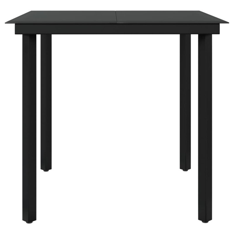 Square 2 - Person 78.7" Long Dining Set with Cushions, 2, Black/Cream, 29.1" H x 31.5" W x 31.5" D