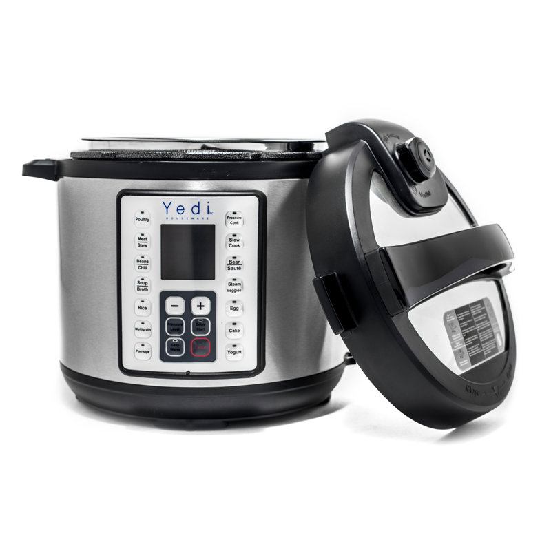 Yedi Houseware Programmable Instant Pressure Cooker, Silver, 6 Qt.