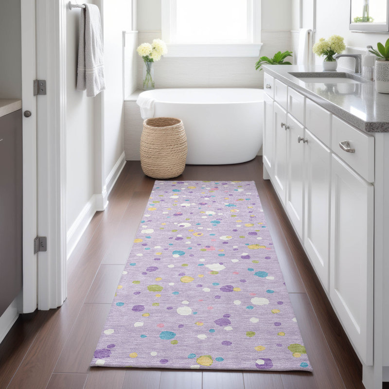 Machine Washable Indoor/Outdoor Chantille ACN2518 Geometric Rug, Runner 2'3" x 7'6", Lavender
