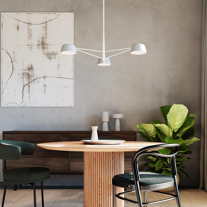 Lustre rectangulaire à 6 lumières Ray, Gris chaleureux, Gris chaleureux, H 12 po x l 35,75 po x P 35,75 po