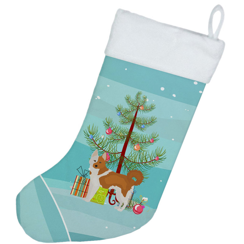 Chaussette de noël joyeux de noël, Spitz nordique