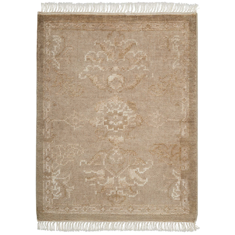 Tapis doré transitionnel fait à la main Lunel