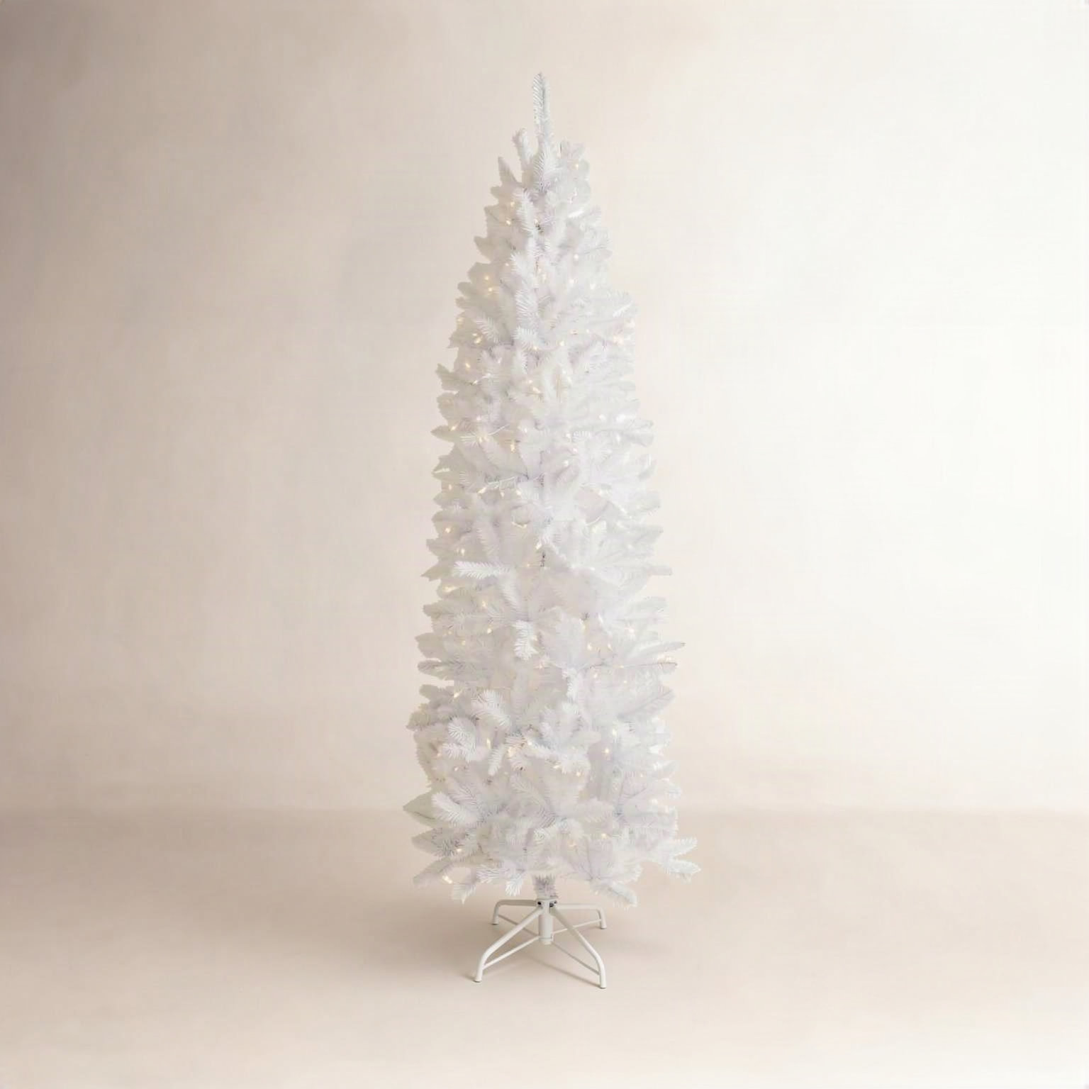 White Pre-Lit Pine Christmas Tree, 9' H